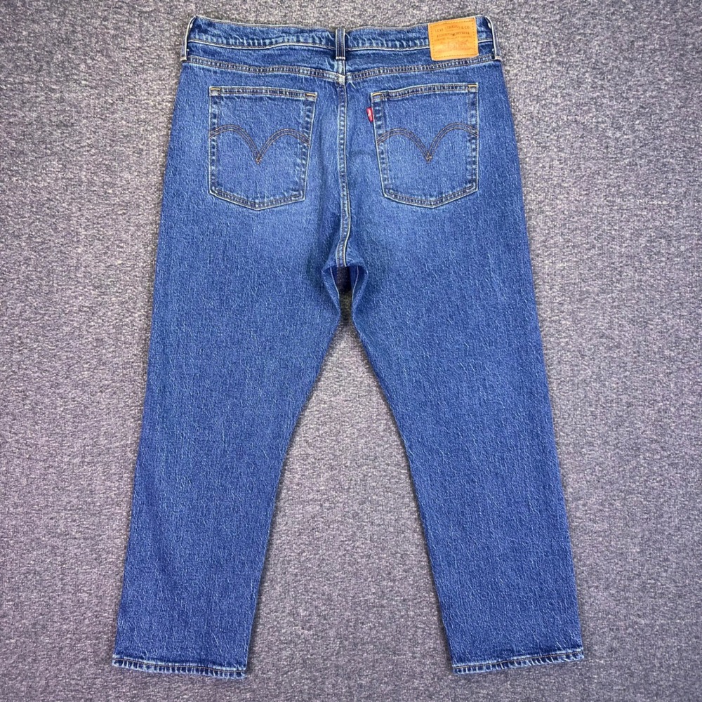 Levis Premium Jeans Womens 34x25 Blue Wedgie Straight High Rise Button Fly Denim - Picture 9 of 16